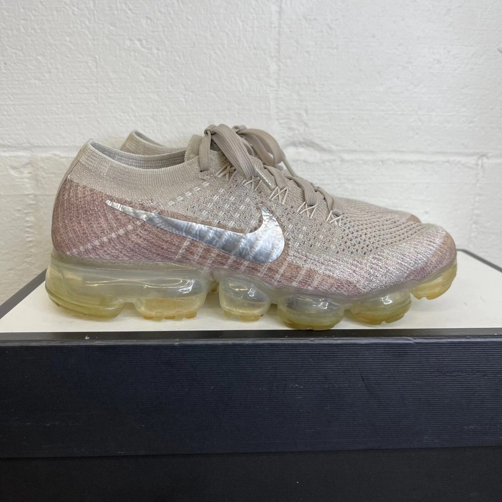 Nike Air Vapormax String Chrome Sunset Glow‎ Taupe Grey Sneaker Womens Size 7 US